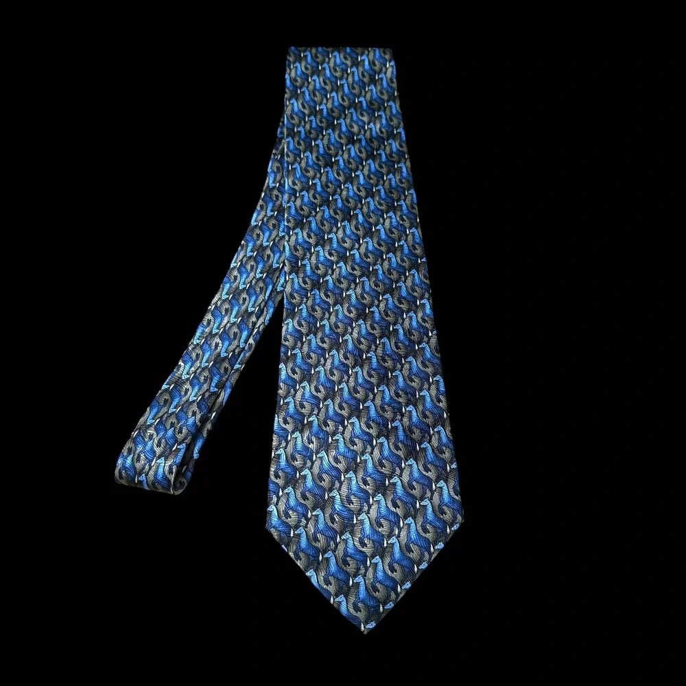 The Nature Conservancy Silk Tie Prezwalskis Wild Horse Karen Bierce Blue Grey